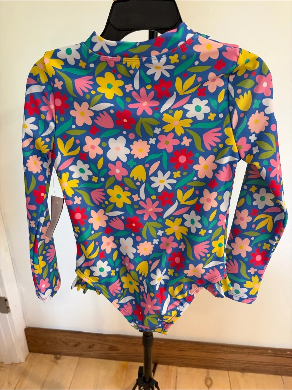 Lot of 2 Girls Long-Sleeve Rash Guard Swimsuits-NWT Size 4T-Floral and Tie Dye